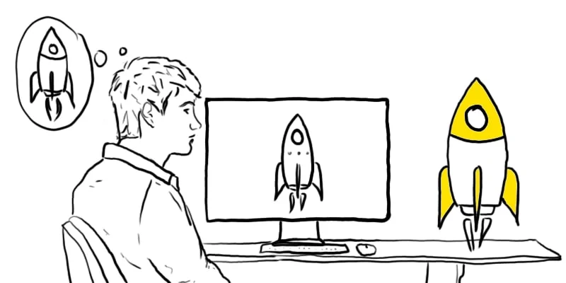 Rocket Ship Design Illustration