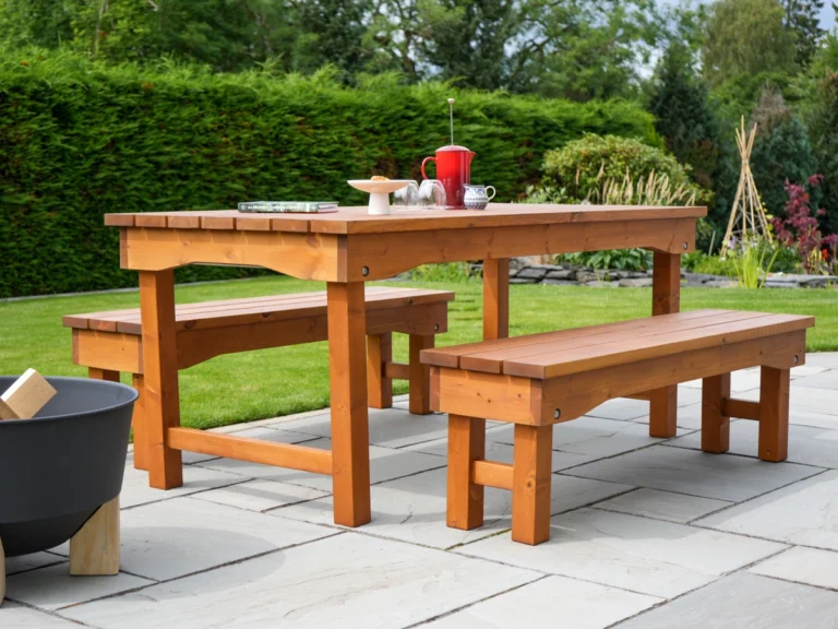 DIY Patio Table and Benches