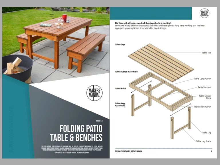DIY Woodworking Plans for Folding Patio Table
