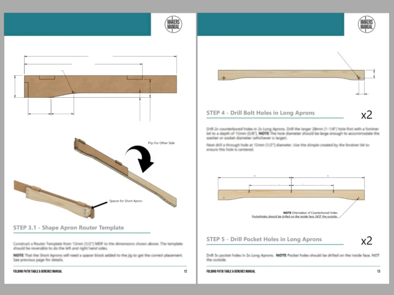 Woodworking Plans for Folding Outdoor Table & Benches