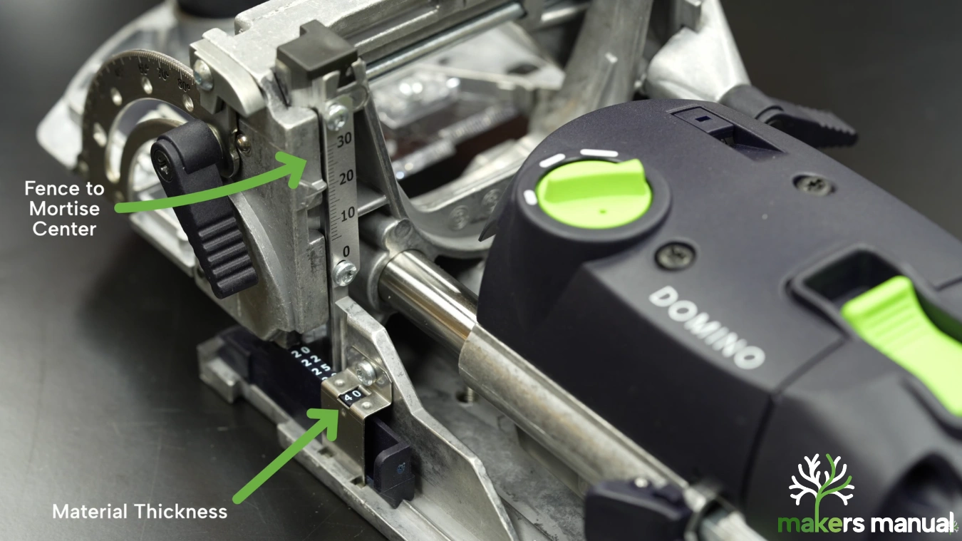 Festool Domino - Material Thickness and Selection Slider