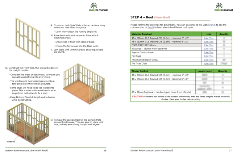 2.8m Warm Roof Garden Room Manual Example Pages 3